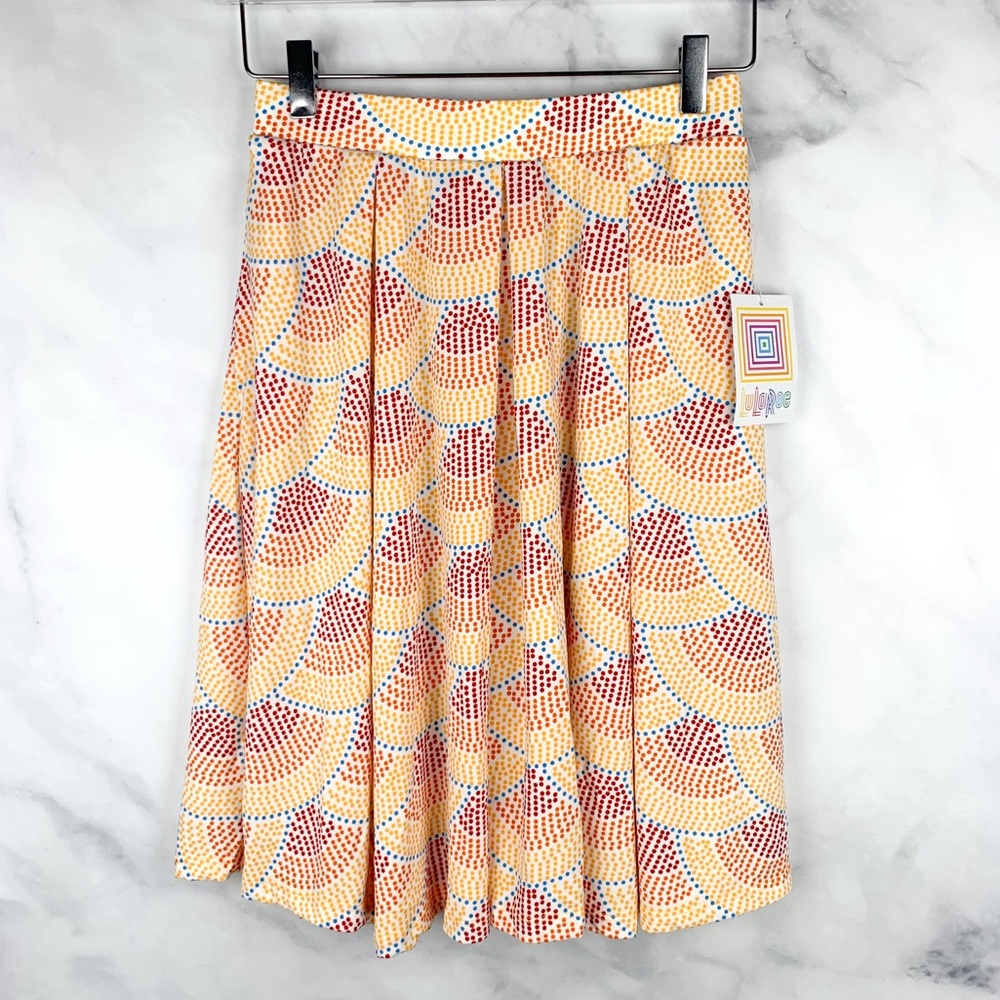 NWT LuLaRoe Madison 70s Dot Print Midi Skirt Boho